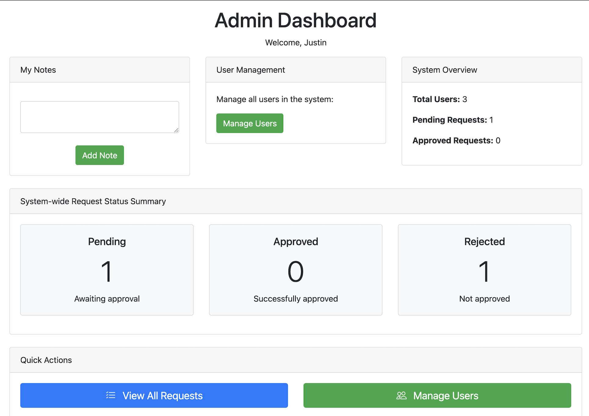 Workflow system screenshot